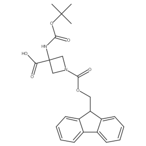 3-{[(tert-butoxy)carbonyl]amino}-1-{[(9H-fluoren-9-yl)methoxy]carbonyl}azetidine-3-carboxylic acid结构式