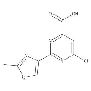 6-Chloro-2-(2-methyl-1,3-oxazol-4-yl)pyrimidine-4-carboxylic acid结构式