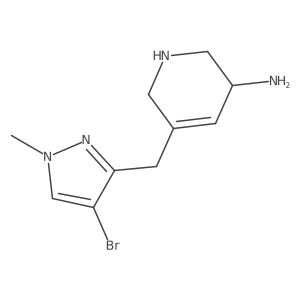 5-[(4-bromo-1-methyl-1H-pyrazol-3-yl)methyl]-1,2,3,6-tetrahydropyridin-3-amine结构式