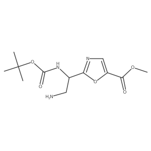 methyl 2-[(1S)-2-amino-1-{[(tert-butoxy)carbonyl]amino}ethyl]-1,3-oxazole-5-carboxylate Structure
