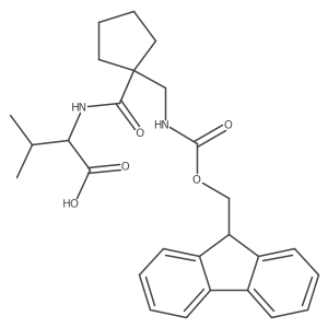 (2R)-2-({1-[({[(9H-fluoren-9-yl)methoxy]carbonyl}amino)methyl]cyclopentyl}formamido)-3-methylbutanoic acid结构式