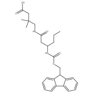 4-[(3R)-3-({[(9H-fluoren-9-yl)methoxy]carbonyl}amino)hexanamido]-3,3-dimethylbutanoic acid Structure