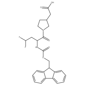 2-{1-[2-({[(9H-fluoren-9-yl)methoxy]carbonyl}amino)-4,4-difluorobutanoyl]pyrrolidin-3-yl}acetic acid结构式