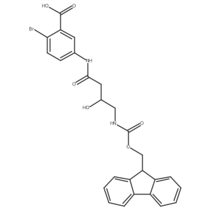 2-bromo-5-[4-({[(9H-fluoren-9-yl)methoxy]carbonyl}amino)-3-hydroxybutanamido]benzoic acid结构式