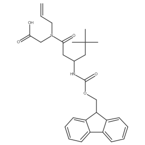 2-[3-({[(9H-fluoren-9-yl)methoxy]carbonyl}amino)-5,5-dimethyl-N-(prop-2-en-1-yl)hexanamido]acetic acid结构式