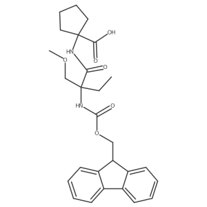 1-[2-({[(9H-fluoren-9-yl)methoxy]carbonyl}amino)-2-(methoxymethyl)butanamido]cyclopentane-1-carboxylic acid结构式
