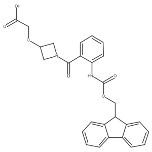 2-({1-[2-({[(9H-fluoren-9-yl)methoxy]carbonyl}amino)benzoyl]azetidin-3-yl}oxy)acetic acid结构式