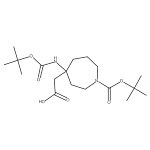 2-{1-[(Tert-butoxy)carbonyl]-4-{[(tert-butoxy)carbonyl]amino}azepan-4-yl}acetic acid Structure