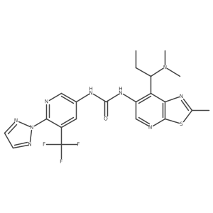 1-(6-(2H-1,2,3-Triazol-2-yl)-5-(trifluoromethyl)pyridin-3-yl)-3-(7-(1-(dimethylamino)propyl)-2-methylthiazolo[5,4-b]pyridin-6-yl)urea Structure