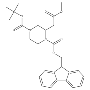 Methyl (4-BOC-2-FMOC-Pierazine)-2-acetate Structure