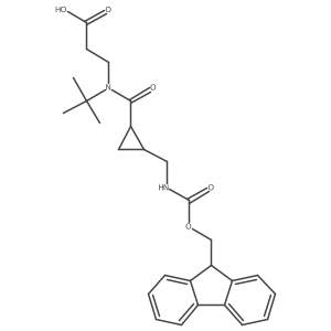 rac-3-{N-tert-butyl-1-[(1R,2S)-2-[({[(9H-fluoren-9-yl)methoxy]carbonyl}amino)methyl]cyclopropyl]formamido}propanoic acid Structure