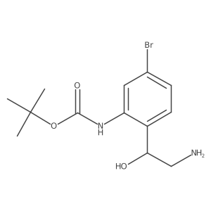 tert-butyl N-[2-(2-amino-1-hydroxyethyl)-5-bromophenyl]carbamate结构式
