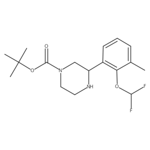 Tert-butyl 3-[2-(difluoromethoxy)-3-methylphenyl]piperazine-1-carboxylate结构式