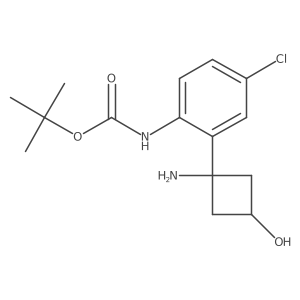 tert-butyl N-[2-(1-amino-3-hydroxycyclobutyl)-4-chlorophenyl]carbamate结构式