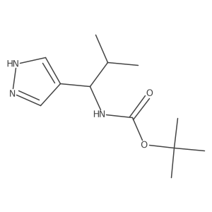 tert-butyl N-[2-methyl-1-(1H-pyrazol-4-yl)propyl]carbamate Structure