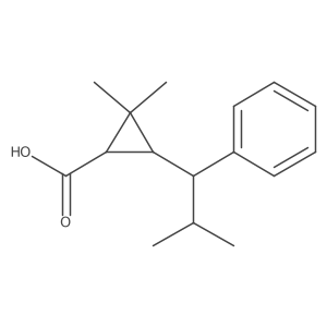 2,2-Dimethyl-3-(2-methyl-1-phenylpropyl)cyclopropane-1-carboxylic acid Structure