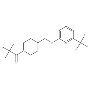 2,2-Dimethyl-1-[4-({[6-(trifluoromethyl)pyridin-2-yl]oxy}methyl)piperidin-1-yl]propan-1-one Structure