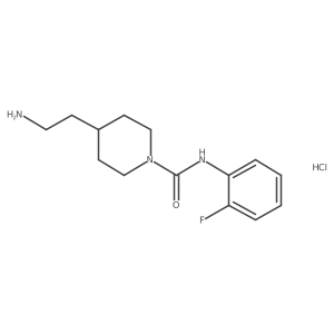 4-(2-aminoethyl)-N-(2-fluorophenyl)piperidine-1-carboxamide hydrochloride结构式