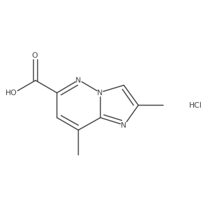 2,8-Dimethylimidazo[1,2-b]pyridazine-6-carboxylic acid;hydrochloride结构式