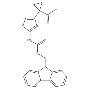 1-[2-({[(9H-fluoren-9-yl)methoxy]carbonyl}amino)-1,3-thiazol-4-yl]cyclopropane-1-carboxylic acid结构式
