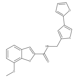 N-[[4-(Furan-2-yl)thiophen-2-yl]methyl]-7-methoxy-1-benzofuran-2-carboxamide结构式