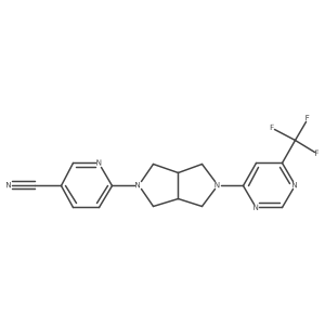 6-{5-[6-(Trifluoromethyl)pyrimidin-4-yl]-octahydropyrrolo[3,4-c]pyrrol-2-yl}pyridine-3-carbonitrile Structure