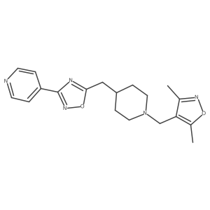 4-[5-({1-[(3,5-Dimethyl-1,2-oxazol-4-yl)methyl]piperidin-4-yl}methyl)-1,2,4-oxadiazol-3-yl]pyridine结构式