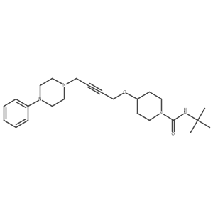 N-tert-butyl-4-{[4-(4-phenylpiperazin-1-yl)but-2-yn-1-yl]oxy}piperidine-1-carboxamide结构式
