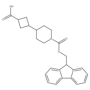1-(1-{[(9H-fluoren-9-yl)methoxy]carbonyl}piperidin-4-yl)azetidine-3-carboxylic acid结构式
