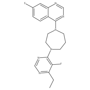 4-[4-(6-Ethyl-5-fluoropyrimidin-4-yl)-1,4-diazepan-1-yl]-7-fluoroquinazoline结构式