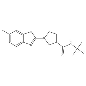 N-tert-butyl-1-(6-methyl-1,3-benzothiazol-2-yl)pyrrolidine-3-carboxamide Structure