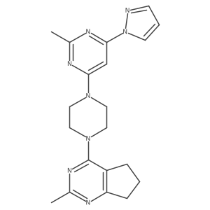 2-methyl-4-(4-{2-methyl-5H,6H,7H-cyclopenta[d]pyrimidin-4-yl}piperazin-1-yl)-6-(1H-pyrazol-1-yl)pyrimidine Structure