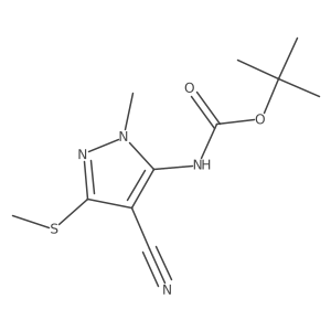 tert-butyl N-[4-cyano-1-methyl-3-(methylsulfanyl)-1H-pyrazol-5-yl]carbamate结构式