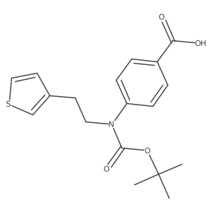 4-{[(Tert-butoxy)carbonyl][2-(thiophen-3-yl)ethyl]amino}benzoic acid结构式
