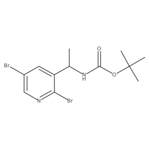 tert-butyl N-[1-(2,5-dibromopyridin-3-yl)ethyl]carbamate结构式