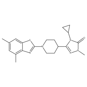 4-cyclopropyl-3-[1-(4,6-dimethyl-1,3-benzothiazol-2-yl)piperidin-4-yl]-1-methyl-4,5-dihydro-1H-1,2,4-triazol-5-one结构式