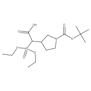 2-((S)-1-(tert-Butoxycarbonyl)pyrrolidin-3-yl)-2-(diethoxyphosphoryl)acetic acid结构式