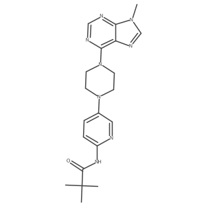 2,2-dimethyl-N-{5-[4-(9-methyl-9H-purin-6-yl)piperazin-1-yl]pyridin-2-yl}propanamide结构式
