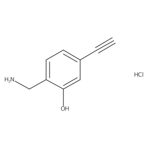 2-(Aminomethyl)-5-ethynylphenol hydrochloride结构式