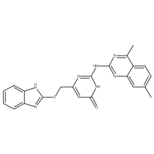 6-[(1H-benzimidazol-2-ylsulfanyl)methyl]-2-[(4,7-dimethylquinazolin-2-yl)amino]pyrimidin-4-ol Structure