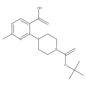 2-[1-[(1,1-Dimethylethoxy)carbonyl]-4-piperidinyl]-6-methyl-3-pyridinecarboxylic acid结构式