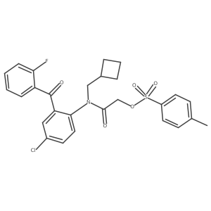 Acetamide,n-[4-chloro-2-(2-fluorobenzoyl)phenyl]-n-(cyclobutylmethyl)-2-[[(4-methyl phenyl)sulfonyl]oxy]-结构式