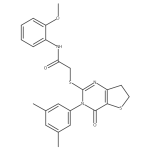 2-((3-(3,5-dimethylphenyl)-4-oxo-3,4,6,7-tetrahydrothieno[3,2-d]pyrimidin-2-yl)thio)-N-(2-methoxyphenyl)acetamide结构式