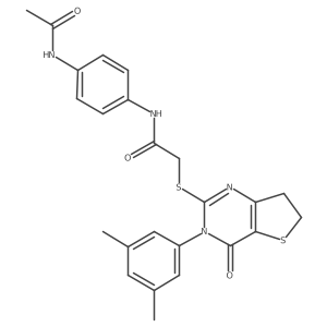 2-{[3-(3,5-dimethylphenyl)-4-oxo-3H,4H,6H,7H-thieno[3,2-d]pyrimidin-2-yl]sulfanyl}-N-(4-acetamidophenyl)acetamide结构式