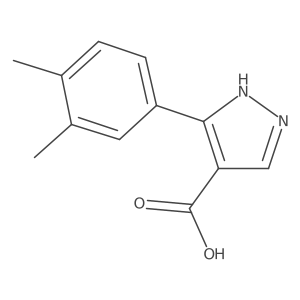 3-(3,4-Dimethylphenyl)-1H-pyrazole-4-carboxylic acid结构式