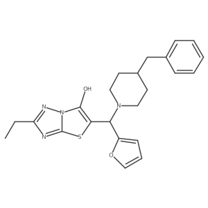 5-((4-Benzylpiperidin-1-yl)(furan-2-yl)methyl)-2-ethylthiazolo[3,2-b][1,2,4]triazol-6-ol Structure
