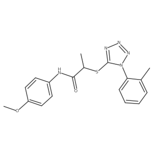 N-(4-methoxyphenyl)-2-{[1-(2-methylphenyl)-1H-tetrazol-5-yl]sulfanyl}propanamide结构式