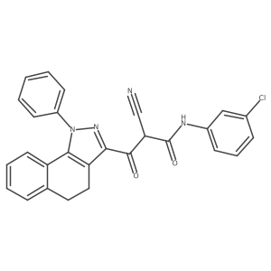 N-(3-Chlorophenyl)-I+/--cyano-4,5-dihydro-I(2)-oxo-1-phenyl-1H-benz[g]indazole-3-propanamide Structure