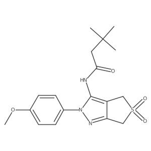 N-(2-(4-methoxyphenyl)-5,5-dioxido-4,6-dihydro-2H-thieno[3,4-c]pyrazol-3-yl)-3,3-dimethylbutanamide结构式