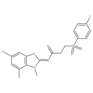 (E)-N-(6-chloro-3,4-dimethylbenzo[d]thiazol-2(3H)-ylidene)-3-((4-fluorophenyl)sulfonyl)propanamide Structure